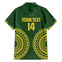 Custom Avaiki Cook Islands Rugby Family Matching Long Sleeve Bodycon Dress and Hawaiian Shirt Kuki Airani Tatau Green - Polynesian Pride