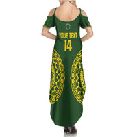 Custom Avaiki Cook Islands Rugby Family Matching Summer Maxi Dress and Hawaiian Shirt Kuki Airani Tatau Green - Polynesian Pride