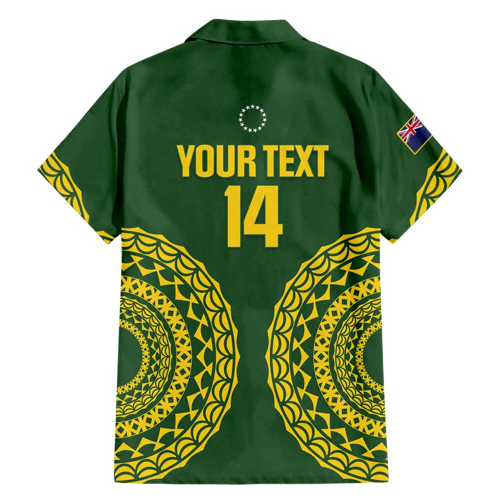 Custom Avaiki Cook Islands Rugby Family Matching Tank Maxi Dress and Hawaiian Shirt Kuki Airani Tatau Green - Polynesian Pride