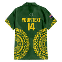 Custom Avaiki Cook Islands Rugby Family Matching Tank Maxi Dress and Hawaiian Shirt Kuki Airani Tatau Green - Polynesian Pride