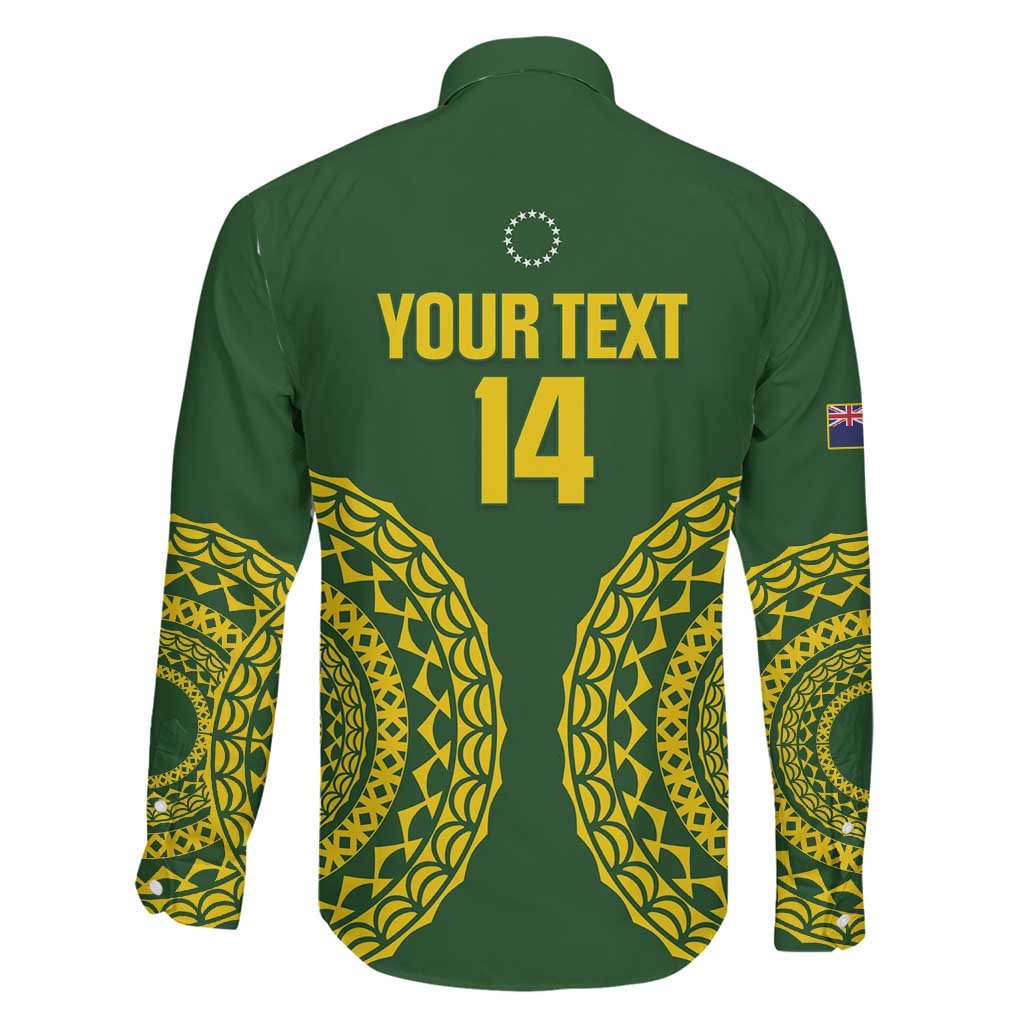 Custom Avaiki Cook Islands Rugby Family Matching Tank Maxi Dress and Hawaiian Shirt Kuki Airani Tatau Green - Polynesian Pride