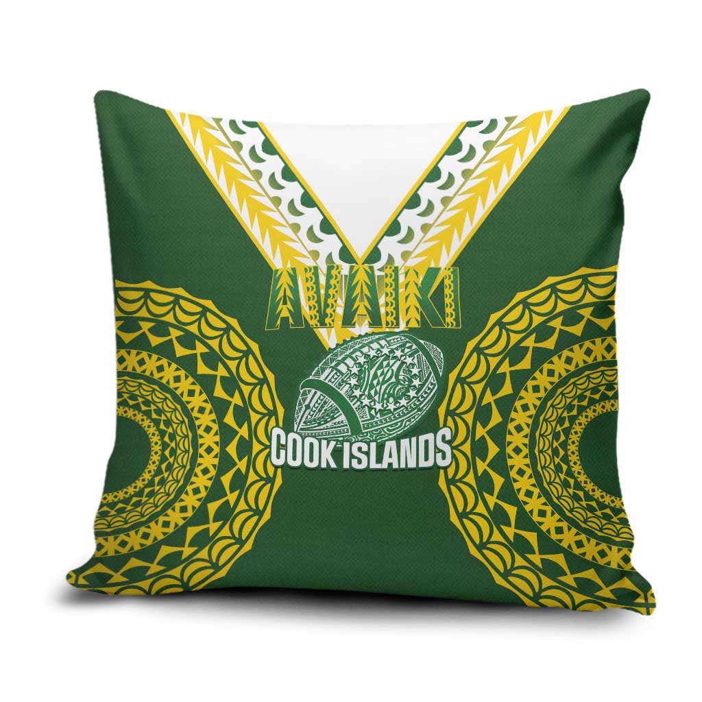Avaiki Cook Islands Rugby Pillow Cover Kuki Airani Tatau Green - Polynesian Pride