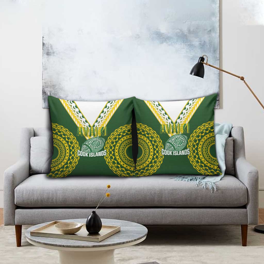 Avaiki Cook Islands Rugby Pillow Cover Kuki Airani Tatau Green - Polynesian Pride