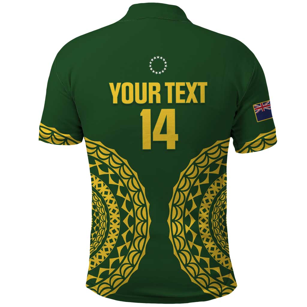 Custom Avaiki Cook Islands Rugby Polo Shirt Kuki Airani Tatau Green - Polynesian Pride