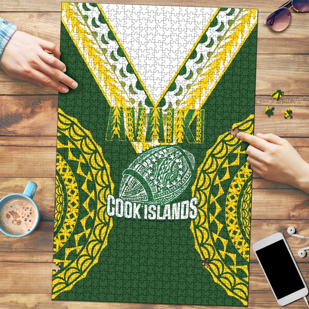 Avaiki Cook Islands Rugby Puzzle Kuki Airani Tatau Green - Polynesian Pride