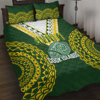 Avaiki Cook Islands Rugby Quilt Bed Set Kuki Airani Tatau Green - Polynesian Pride