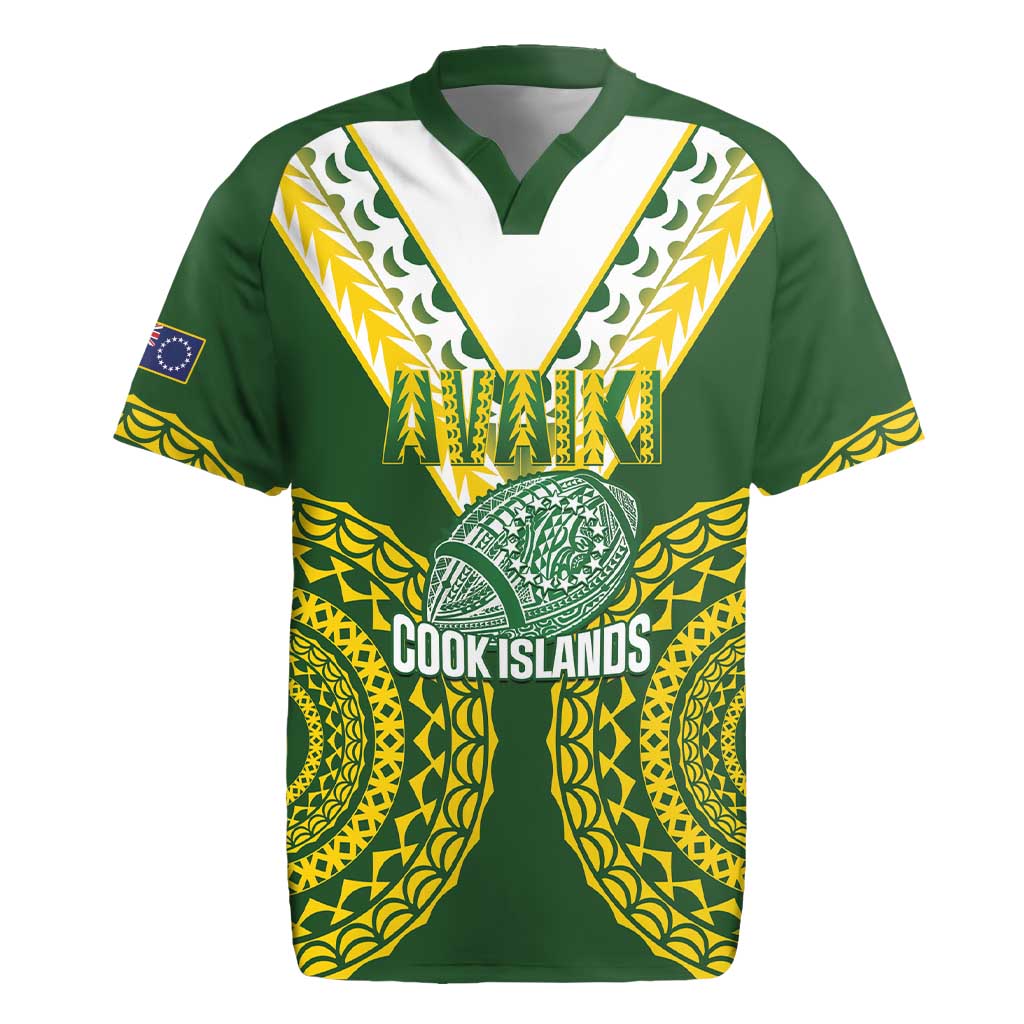 Custom Avaiki Cook Islands Rugby Rugby Jersey Kuki Airani Tatau Green - Polynesian Pride