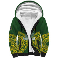 Custom Avaiki Cook Islands Rugby Sherpa Hoodie Kuki Airani Tatau Green - Polynesian Pride