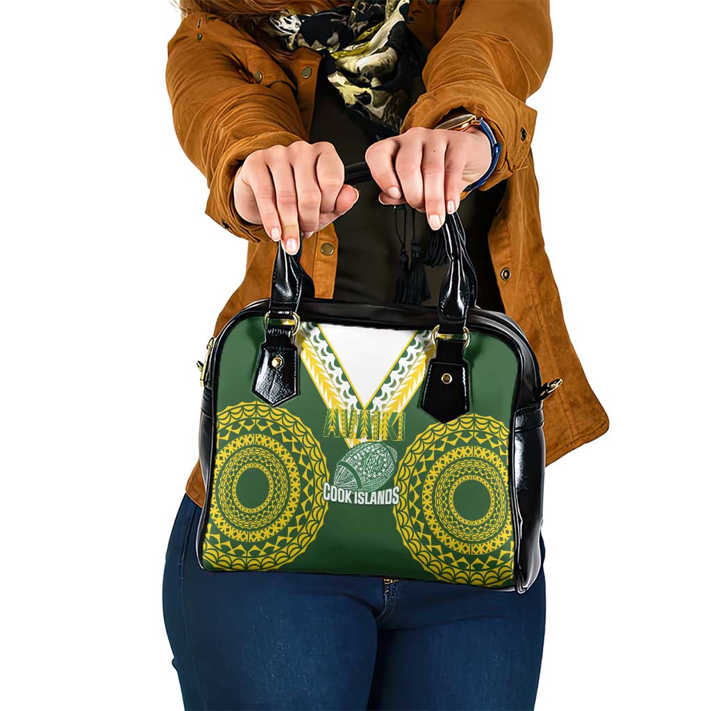 Avaiki Cook Islands Rugby Shoulder Handbag Kuki Airani Tatau Green - Polynesian Pride