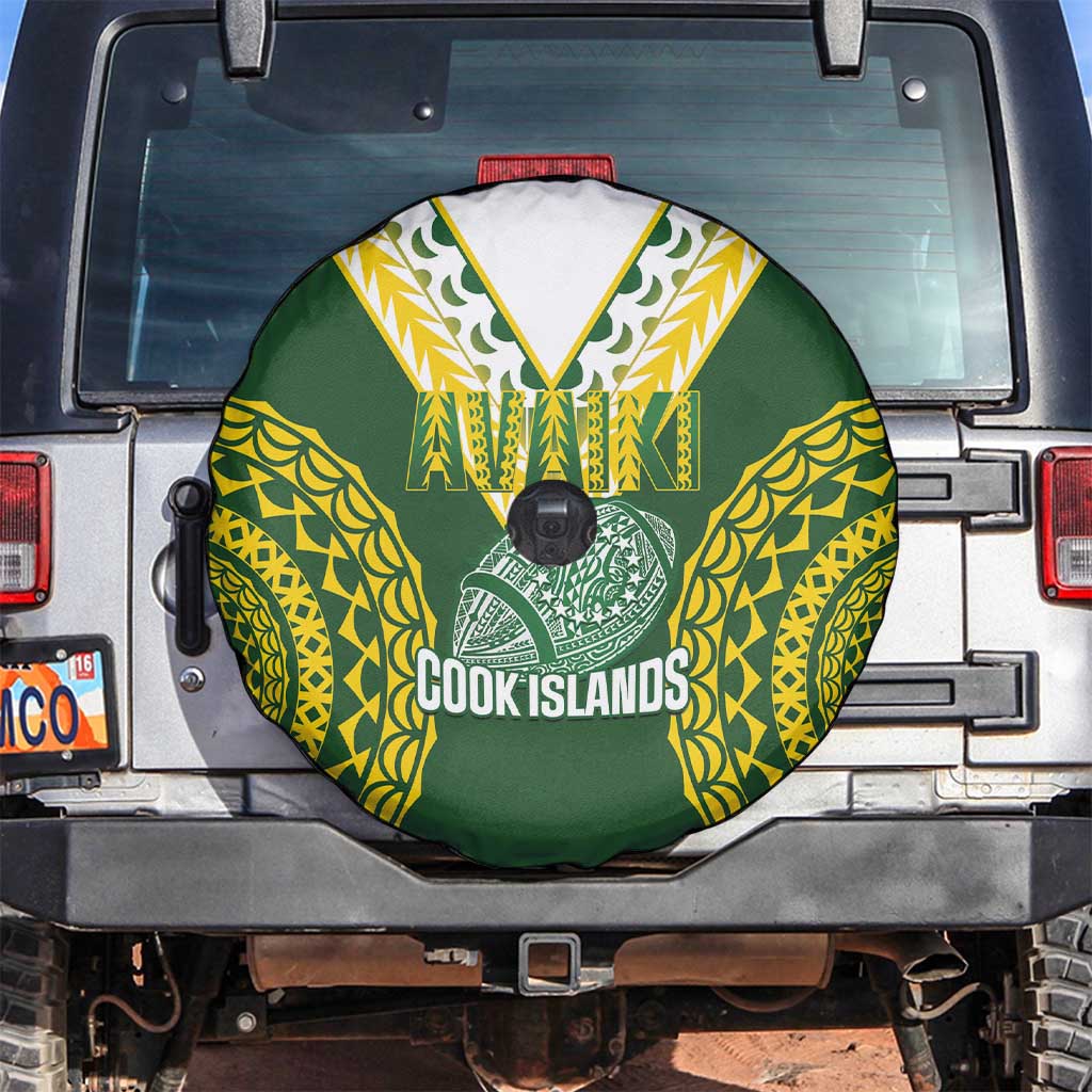 Avaiki Cook Islands Rugby Spare Tire Cover Kuki Airani Tatau Green - Polynesian Pride