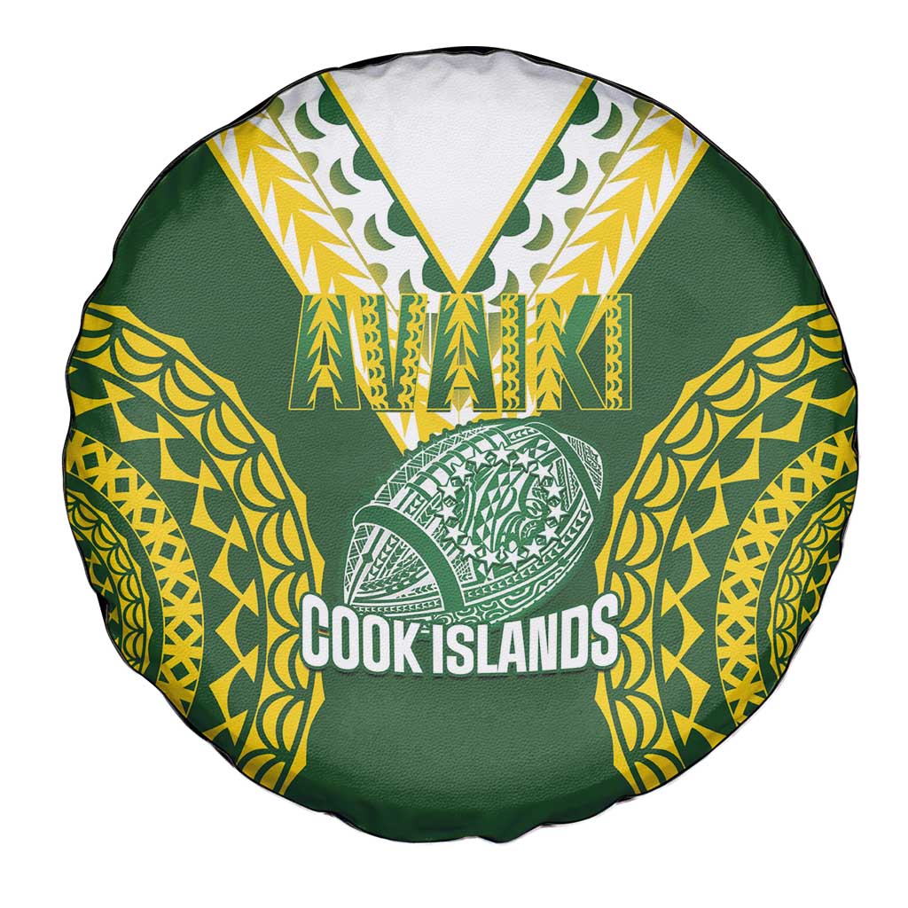 Avaiki Cook Islands Rugby Spare Tire Cover Kuki Airani Tatau Green - Polynesian Pride