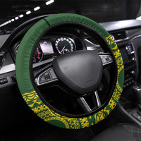 Avaiki Cook Islands Rugby Steering Wheel Cover Kuki Airani Tatau Green - Polynesian Pride