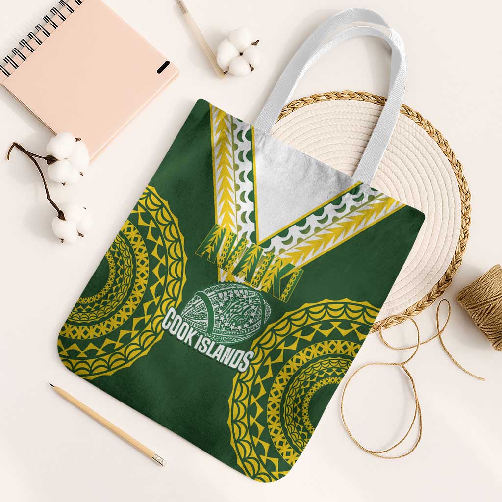 Avaiki Cook Islands Rugby Tote Bag Kuki Airani Tatau Green - Polynesian Pride