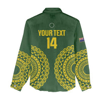 Custom Avaiki Cook Islands Rugby Women Casual Shirt Kuki Airani Tatau Green - Polynesian Pride
