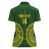 Custom Avaiki Cook Islands Rugby Women Polo Shirt Kuki Airani Tatau Green - Polynesian Pride