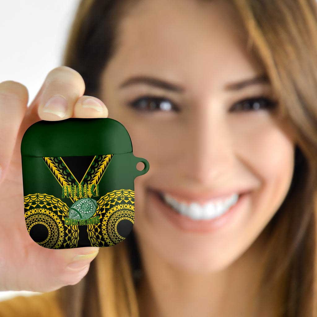Avaiki Cook Islands Rugby AirPods Case Kuki Airani Tatau Black - Polynesian Pride
