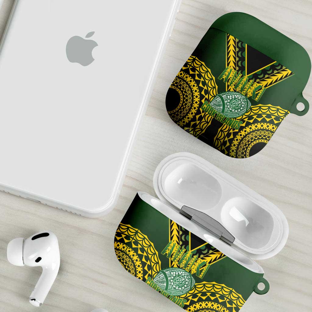 Avaiki Cook Islands Rugby AirPods Case Kuki Airani Tatau Black - Polynesian Pride