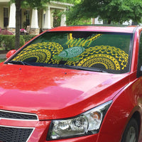 Avaiki Cook Islands Rugby Auto Sun Shade Kuki Airani Tatau Black - Polynesian Pride