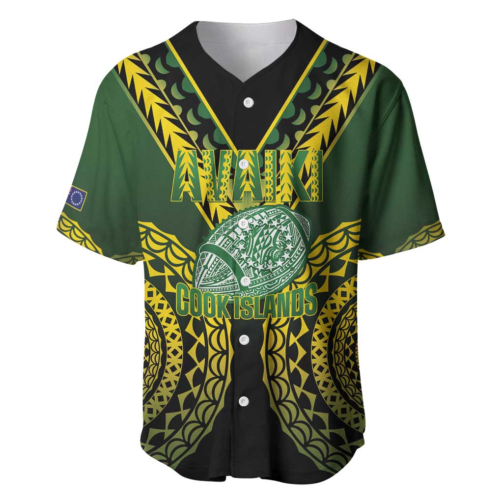 Custom Avaiki Cook Islands Rugby Baseball Jersey Kuki Airani Tatau Black - Polynesian Pride