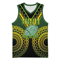 Custom Avaiki Cook Islands Rugby Basketball Jersey Kuki Airani Tatau Black - Polynesian Pride