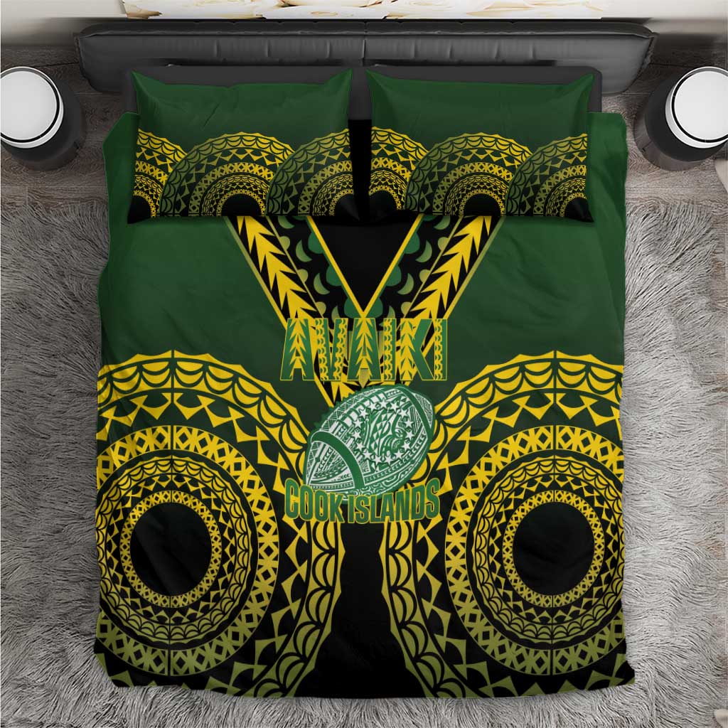 Avaiki Cook Islands Rugby Bedding Set Kuki Airani Tatau Black - Polynesian Pride