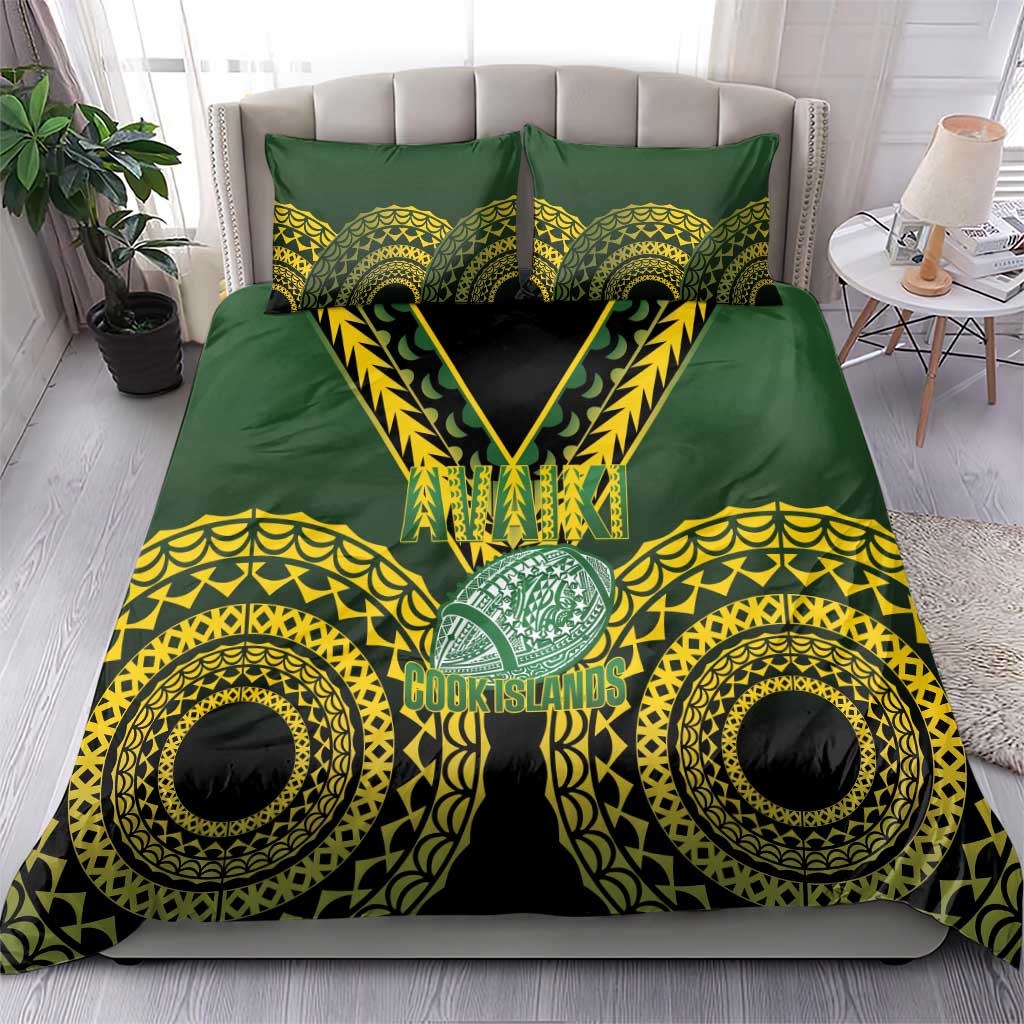 Avaiki Cook Islands Rugby Bedding Set Kuki Airani Tatau Black - Polynesian Pride