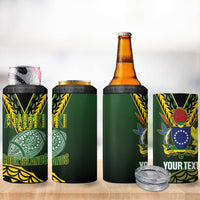 Custom Avaiki Cook Islands Rugby 4 in 1 Can Cooler Tumbler Kuki Airani Tatau Black - Polynesian Pride