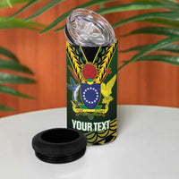 Custom Avaiki Cook Islands Rugby 4 in 1 Can Cooler Tumbler Kuki Airani Tatau Black - Polynesian Pride