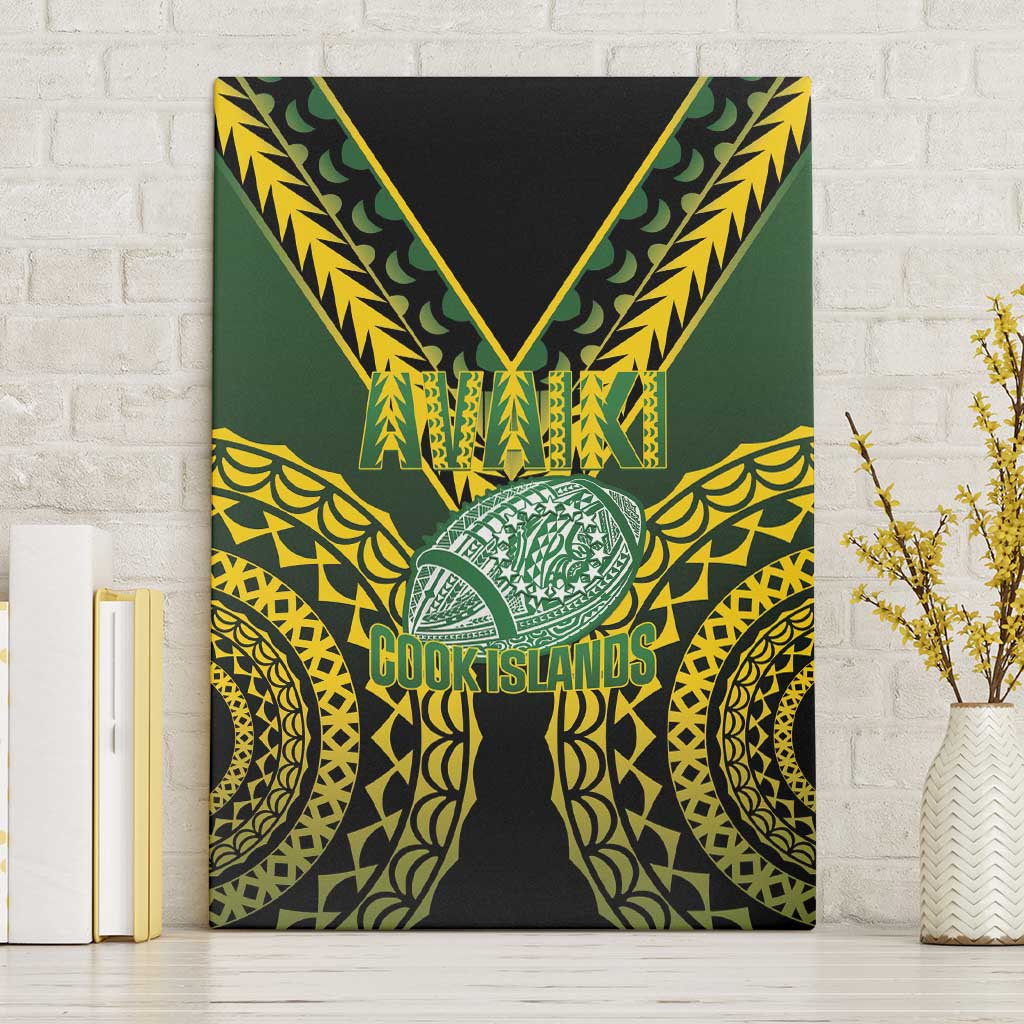 Avaiki Cook Islands Rugby Canvas Wall Art Kuki Airani Tatau Black - Polynesian Pride
