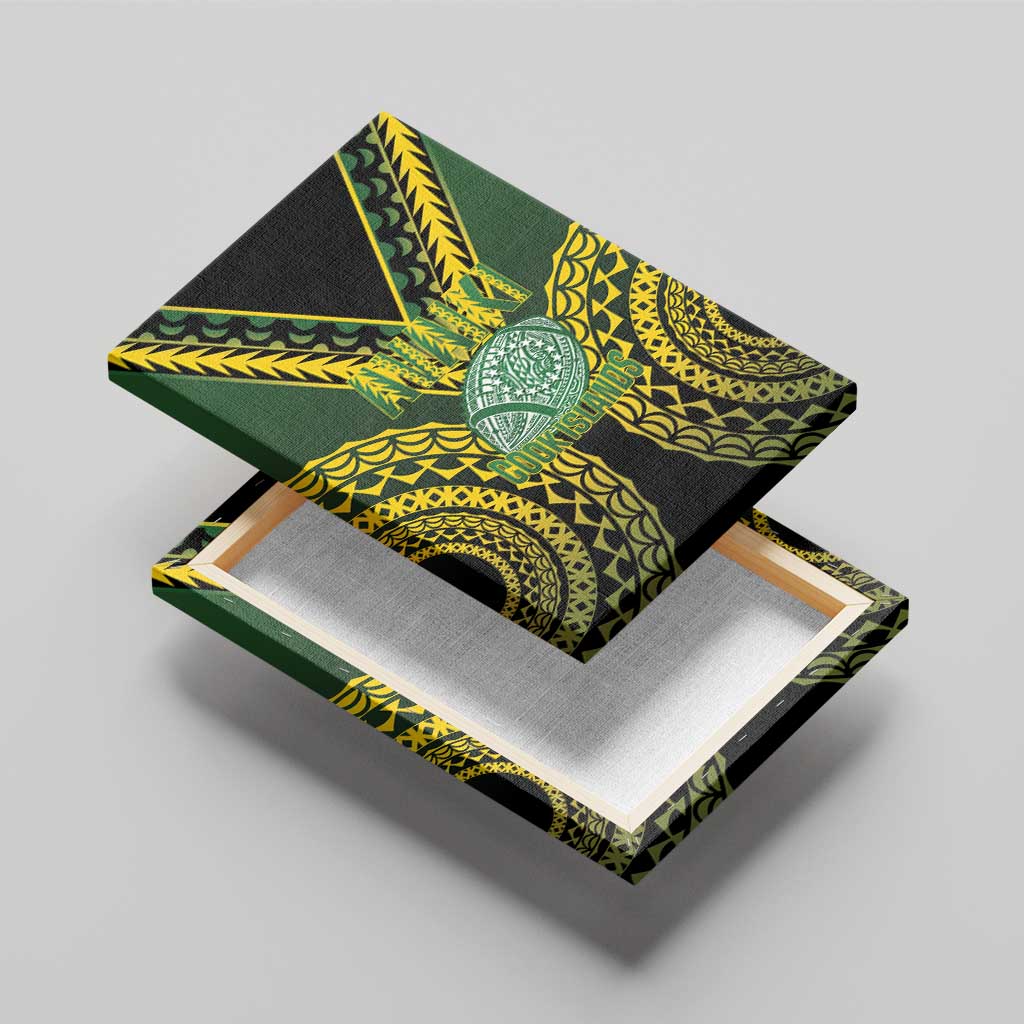 Avaiki Cook Islands Rugby Canvas Wall Art Kuki Airani Tatau Black - Polynesian Pride