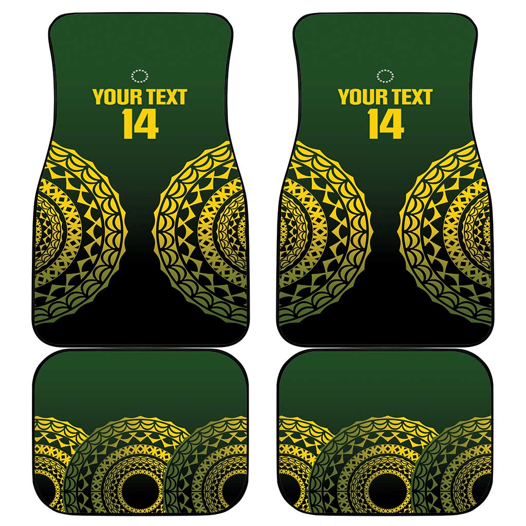 Custom Avaiki Cook Islands Rugby Car Mats Kuki Airani Tatau Black - Polynesian Pride
