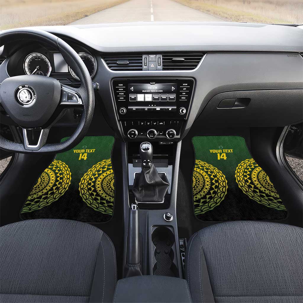 Custom Avaiki Cook Islands Rugby Car Mats Kuki Airani Tatau Black - Polynesian Pride
