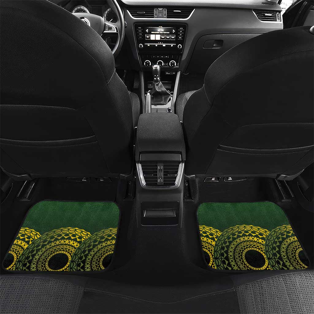 Custom Avaiki Cook Islands Rugby Car Mats Kuki Airani Tatau Black - Polynesian Pride