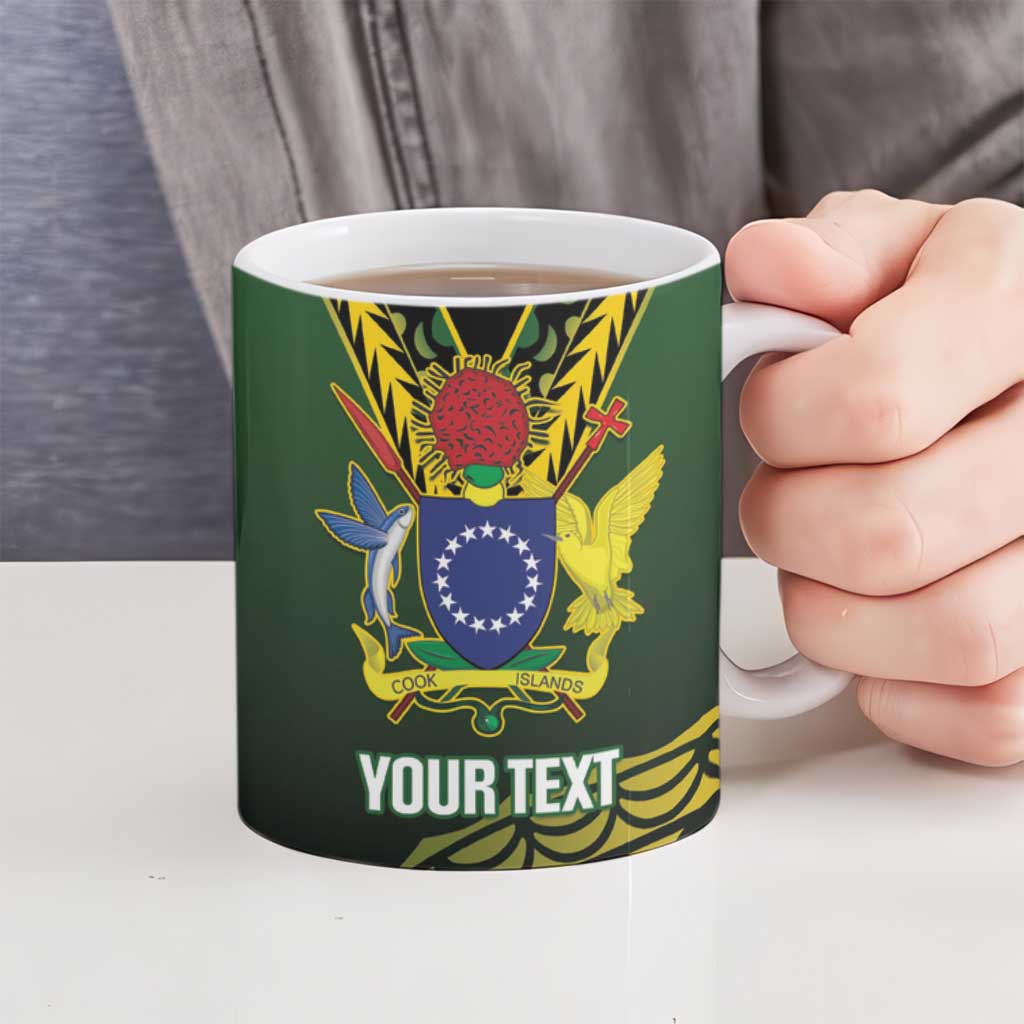 Custom Avaiki Cook Islands Rugby Ceramic Mug Kuki Airani Tatau Black - Polynesian Pride