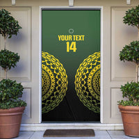 Custom Avaiki Cook Islands Rugby Door Cover Kuki Airani Tatau Black - Polynesian Pride