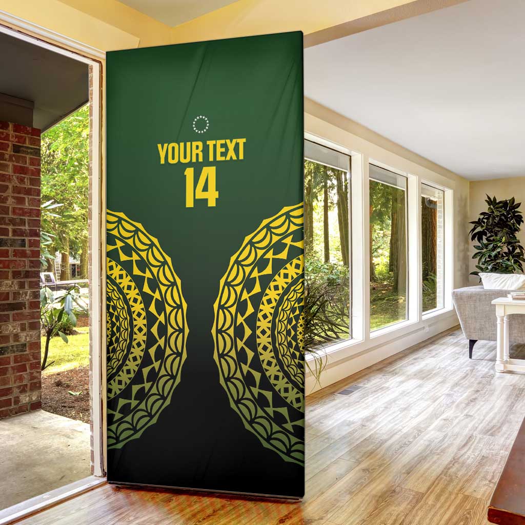 Custom Avaiki Cook Islands Rugby Door Cover Kuki Airani Tatau Black - Polynesian Pride