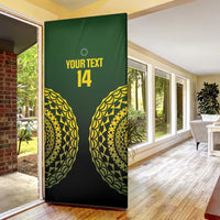 Custom Avaiki Cook Islands Rugby Door Cover Kuki Airani Tatau Black - Polynesian Pride