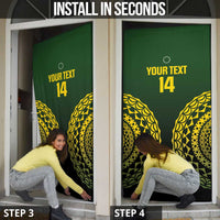 Custom Avaiki Cook Islands Rugby Door Cover Kuki Airani Tatau Black - Polynesian Pride