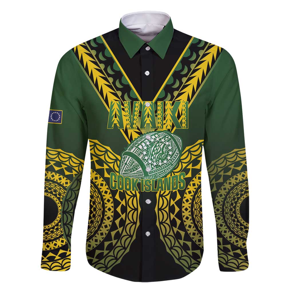 Custom Avaiki Cook Islands Rugby Family Matching Long Sleeve Bodycon Dress and Hawaiian Shirt Kuki Airani Tatau Black - Polynesian Pride