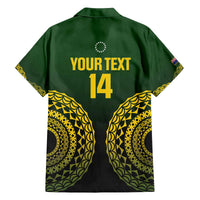 Custom Avaiki Cook Islands Rugby Family Matching Off The Shoulder Long Sleeve Dress and Hawaiian Shirt Kuki Airani Tatau Black - Polynesian Pride