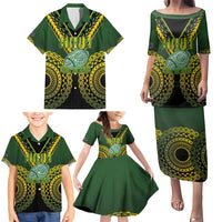 Custom Avaiki Cook Islands Rugby Family Matching Puletasi and Hawaiian Shirt Kuki Airani Tatau Black - Polynesian Pride