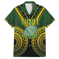 Custom Avaiki Cook Islands Rugby Family Matching Puletasi and Hawaiian Shirt Kuki Airani Tatau Black - Polynesian Pride