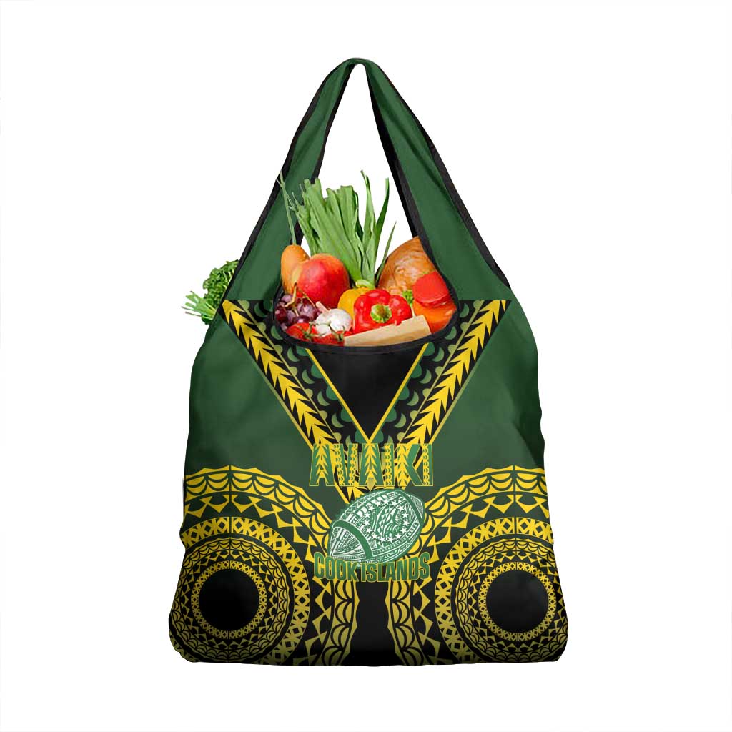 Avaiki Cook Islands Rugby Grocery Bag Kuki Airani Tatau Black - Polynesian Pride