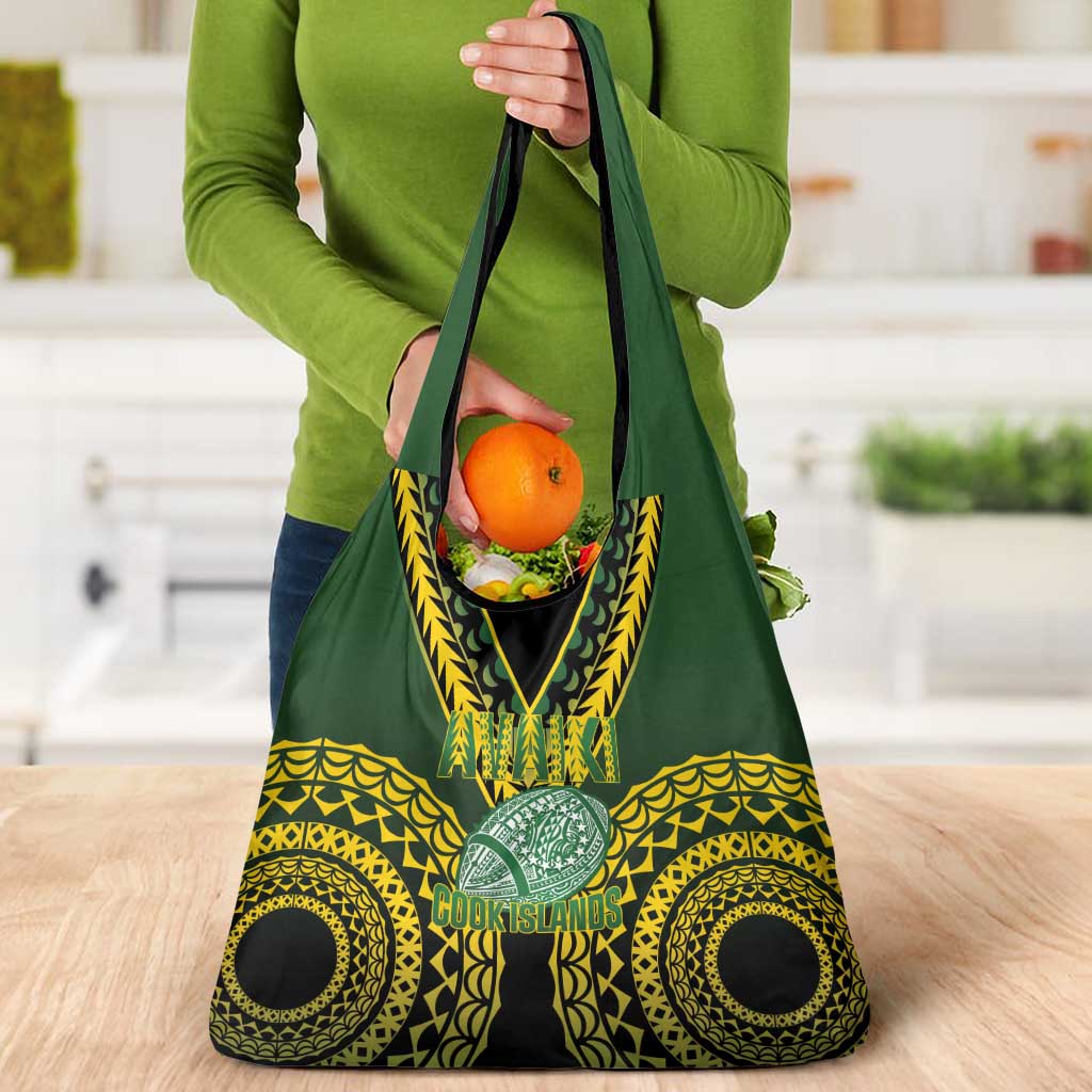 Avaiki Cook Islands Rugby Grocery Bag Kuki Airani Tatau Black - Polynesian Pride