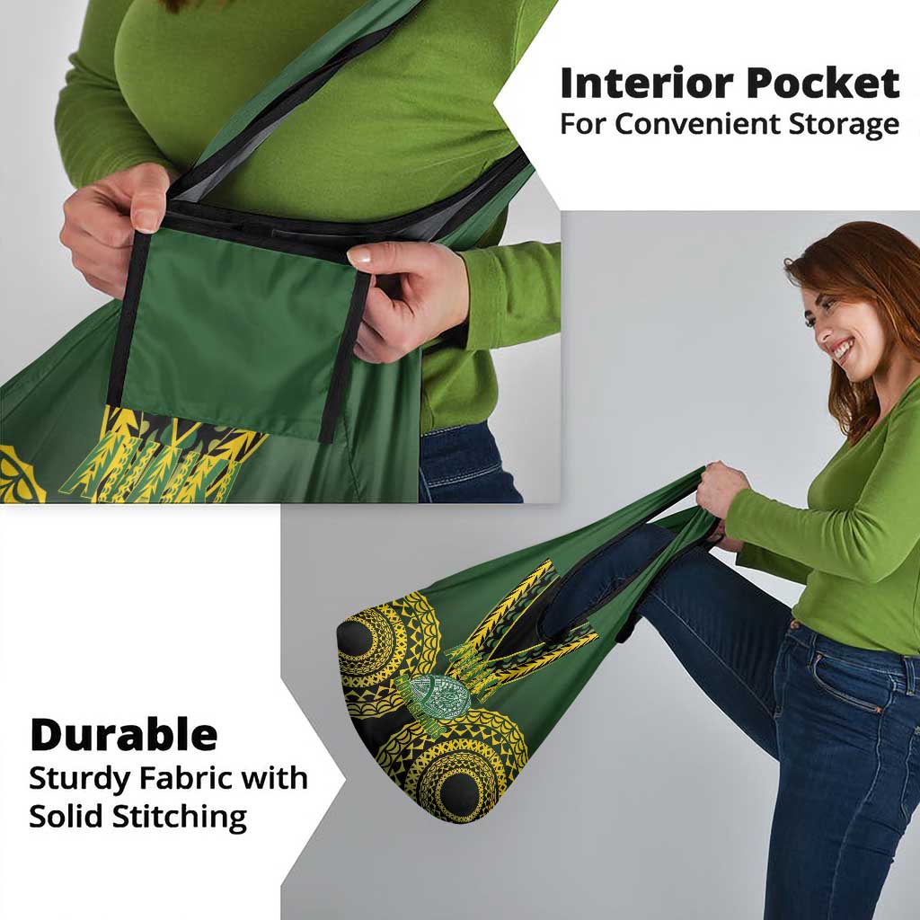 Avaiki Cook Islands Rugby Grocery Bag Kuki Airani Tatau Black - Polynesian Pride