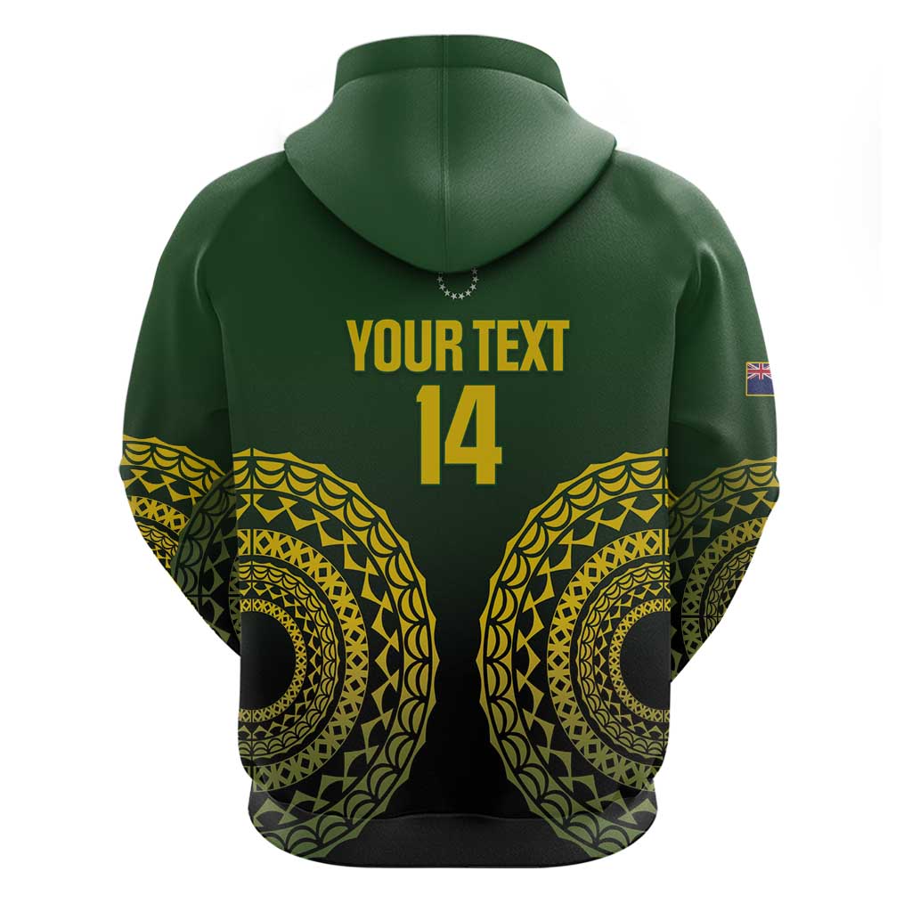 Custom Avaiki Cook Islands Rugby Hoodie Kuki Airani Tatau Black - Polynesian Pride