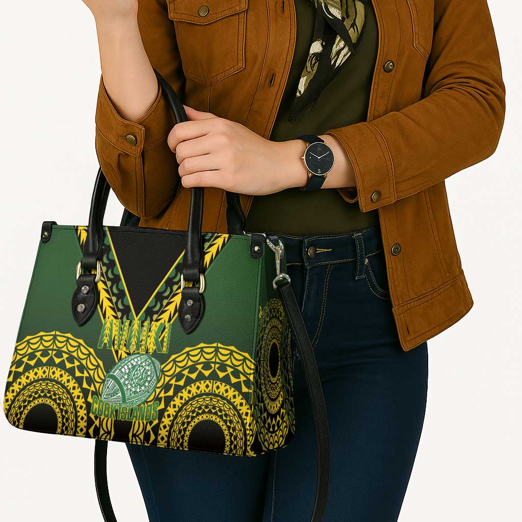 Avaiki Cook Islands Rugby Leather Bag Kuki Airani Tatau Black - Polynesian Pride