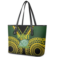 Avaiki Cook Islands Rugby Leather Tote Bag Kuki Airani Tatau Black - Polynesian Pride