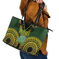 Avaiki Cook Islands Rugby Leather Tote Bag Kuki Airani Tatau Black - Polynesian Pride