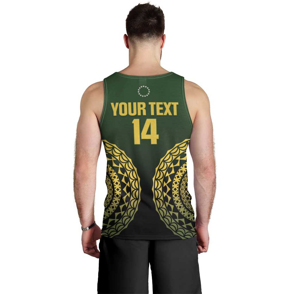 Custom Avaiki Cook Islands Rugby Men Tank Top Kuki Airani Tatau Black - Polynesian Pride